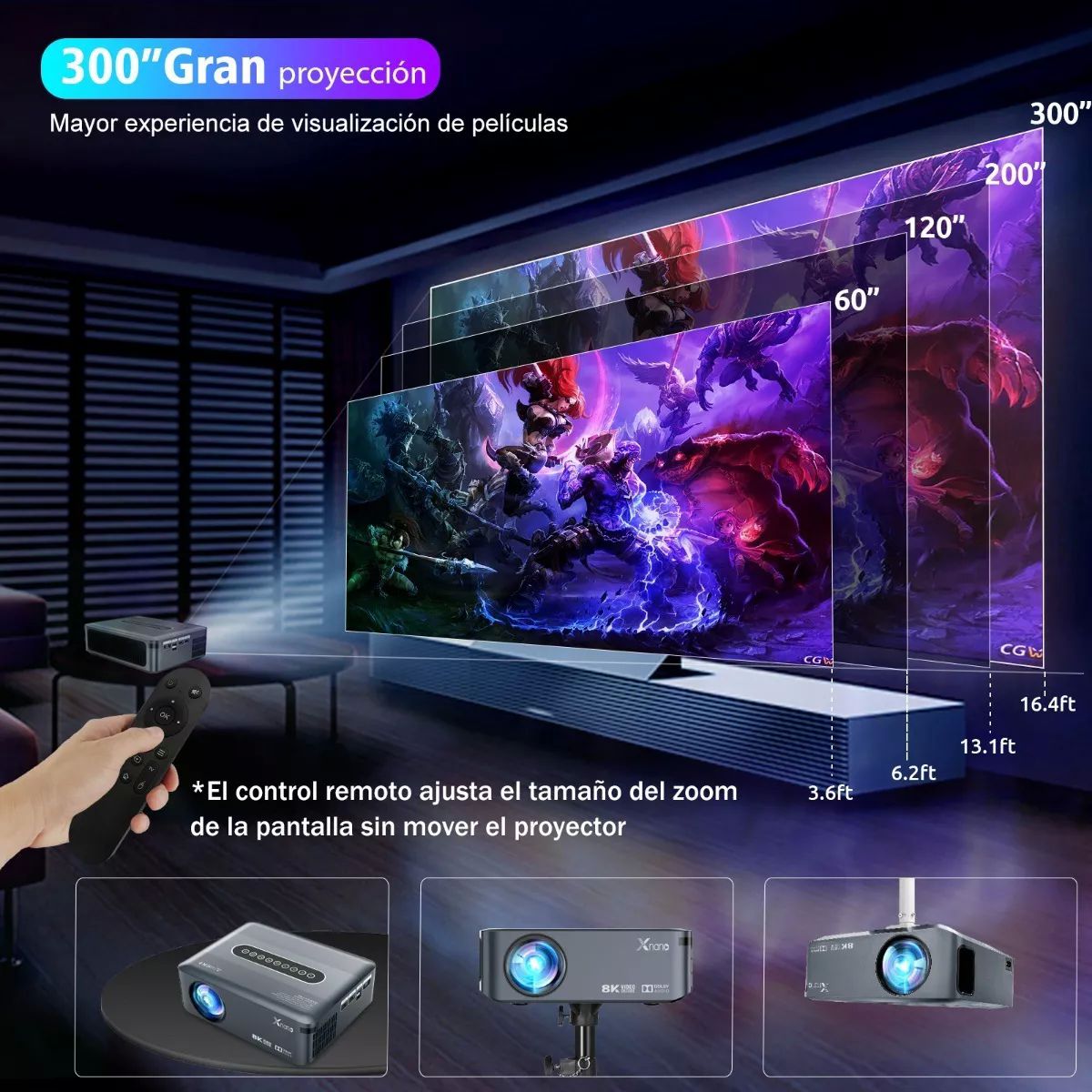 Proyector Profesional 8k Android Wifi Full Hd 1080p 8000 Lm