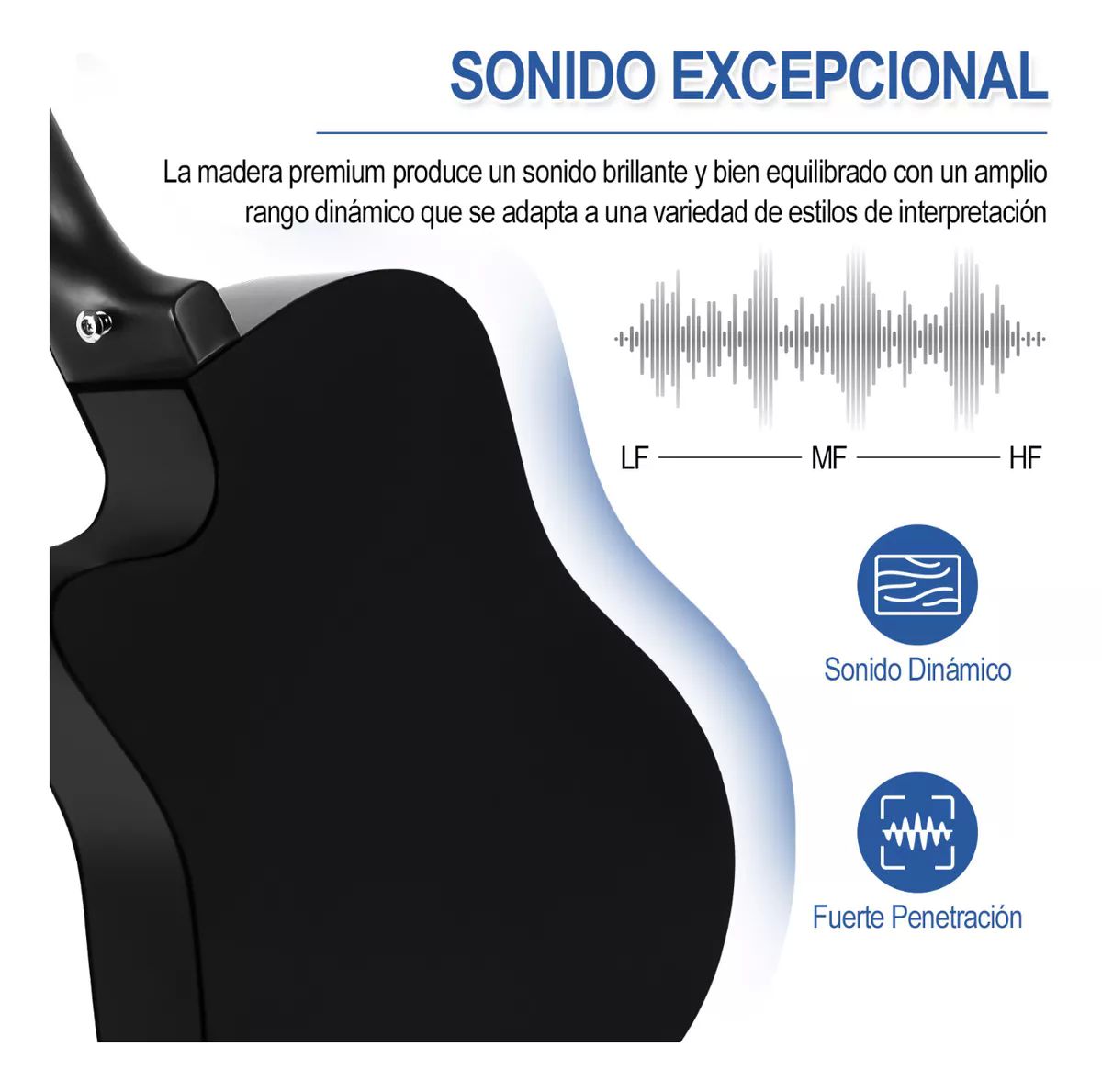 Guitarra Acústica Clasica 38 Inch Con Funda Y Accesorios