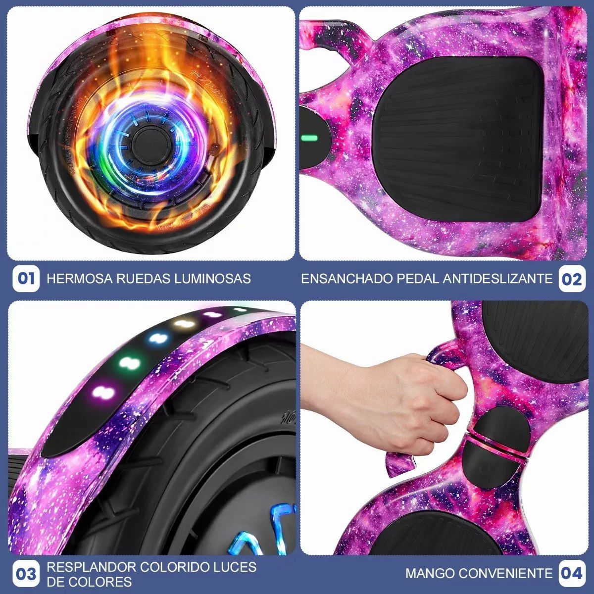 Hoverboard Patineta Electrica Barata Bluetooth Con Luz Led.