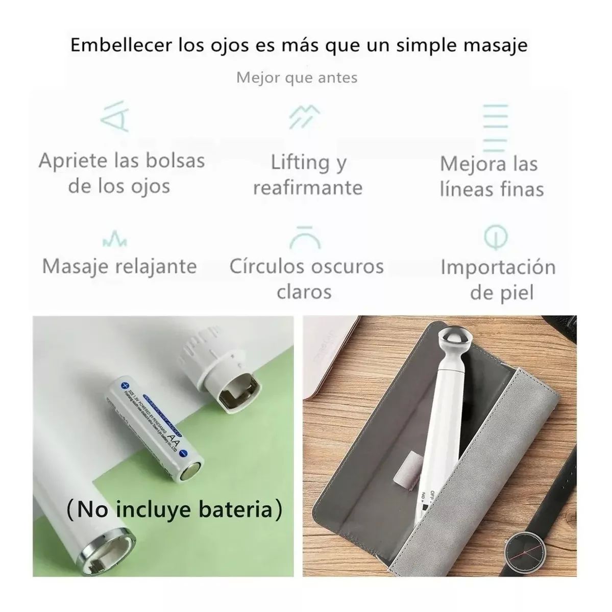 Masajeador de ojos, reduce líneas de expresión, ojeras y arrugas