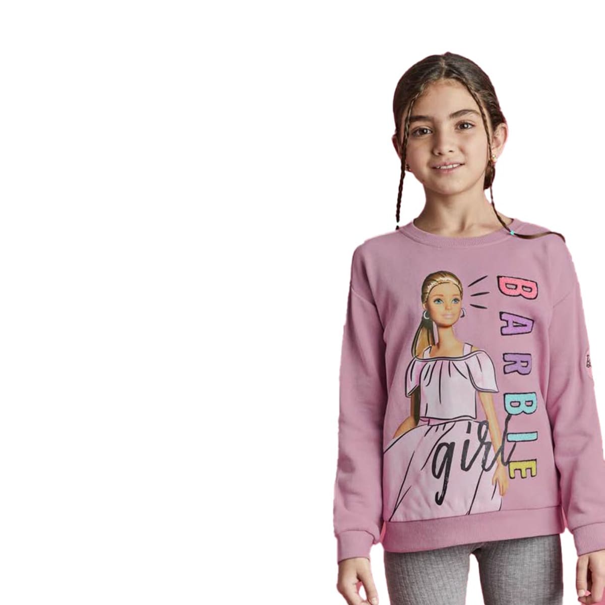 Sudadera color rosa de Barbie para niña, mod. 1092078