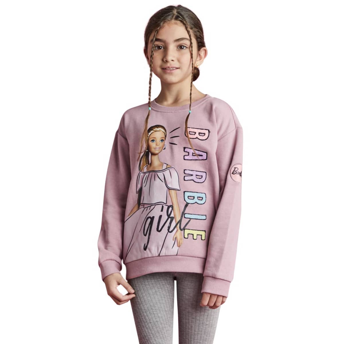 Sudadera color rosa de Barbie para niña, mod. 1092078