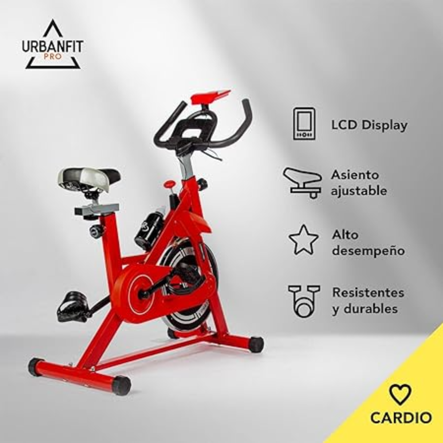 Bicicleta fija UrbanFit Pro SH-612 para spinning color rojo