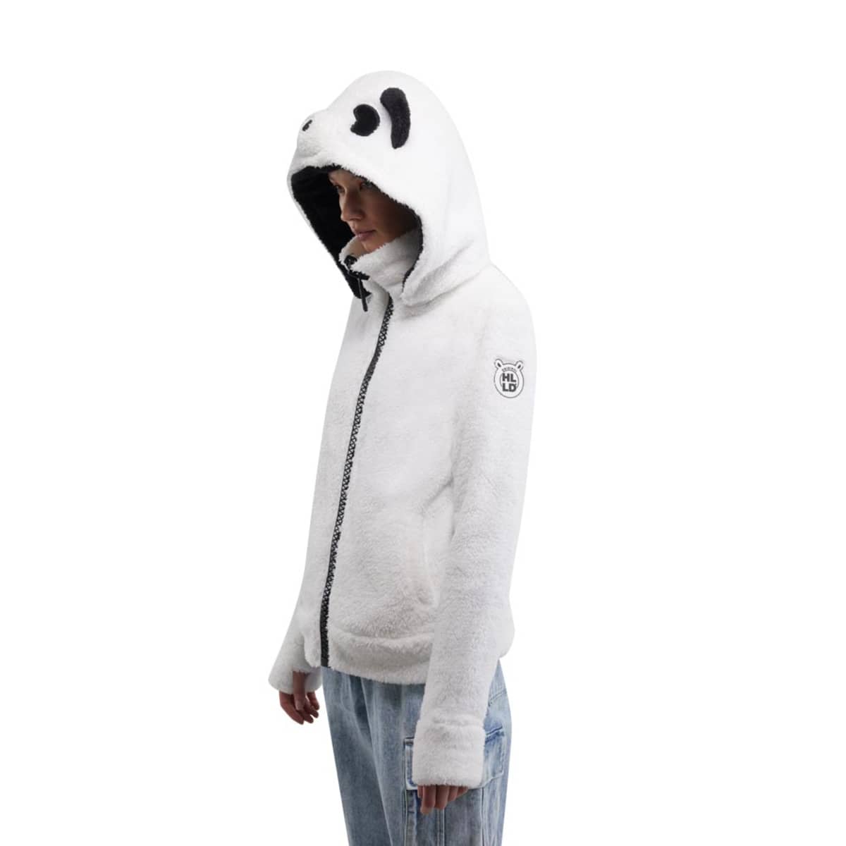 Chamarra Holly Land blanca para mujer, con capucha, mod. 153591