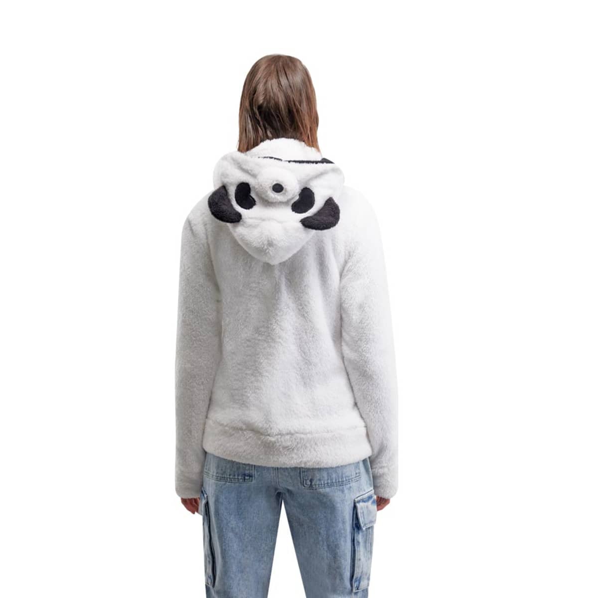 Chamarra Holly Land blanca para mujer, con capucha, mod. 153591