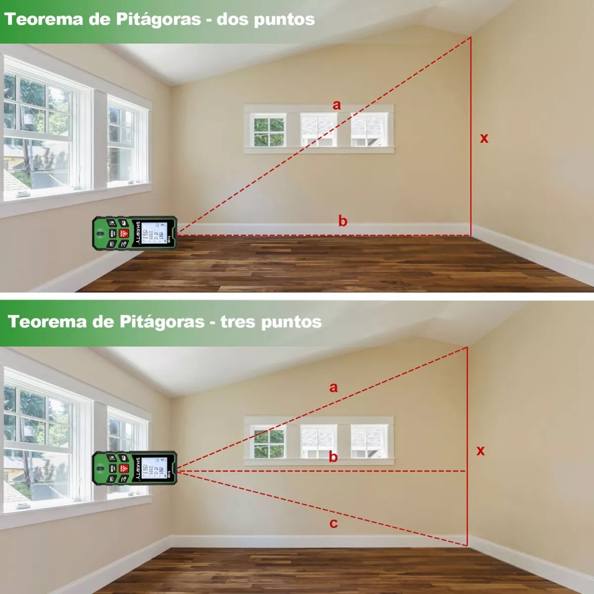 Telemetro Laser Distanciometer 100m De Medidor Verde