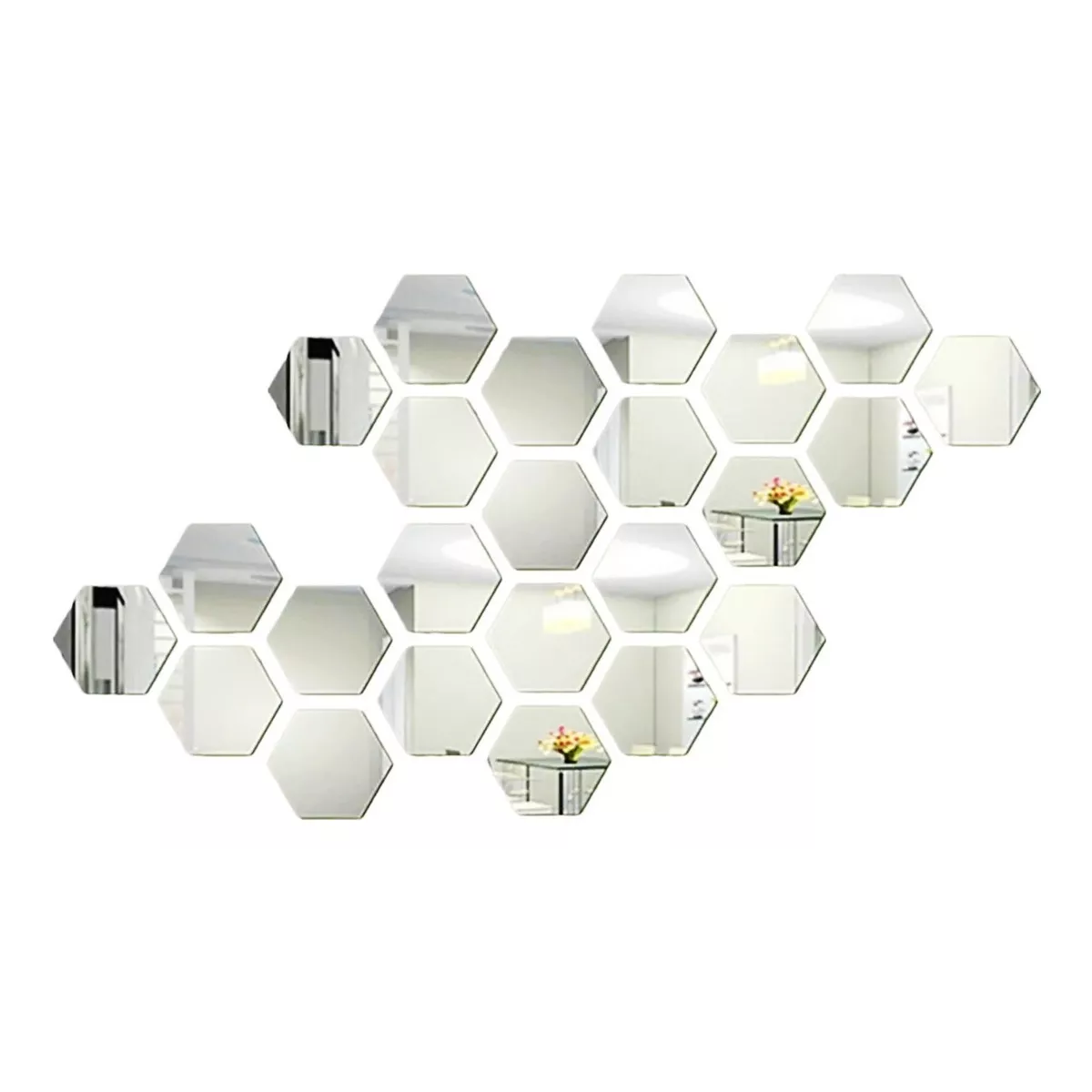 Set 24 Pcs Acrílicos Adhesivos De Espejo Decorativos Para Pared
