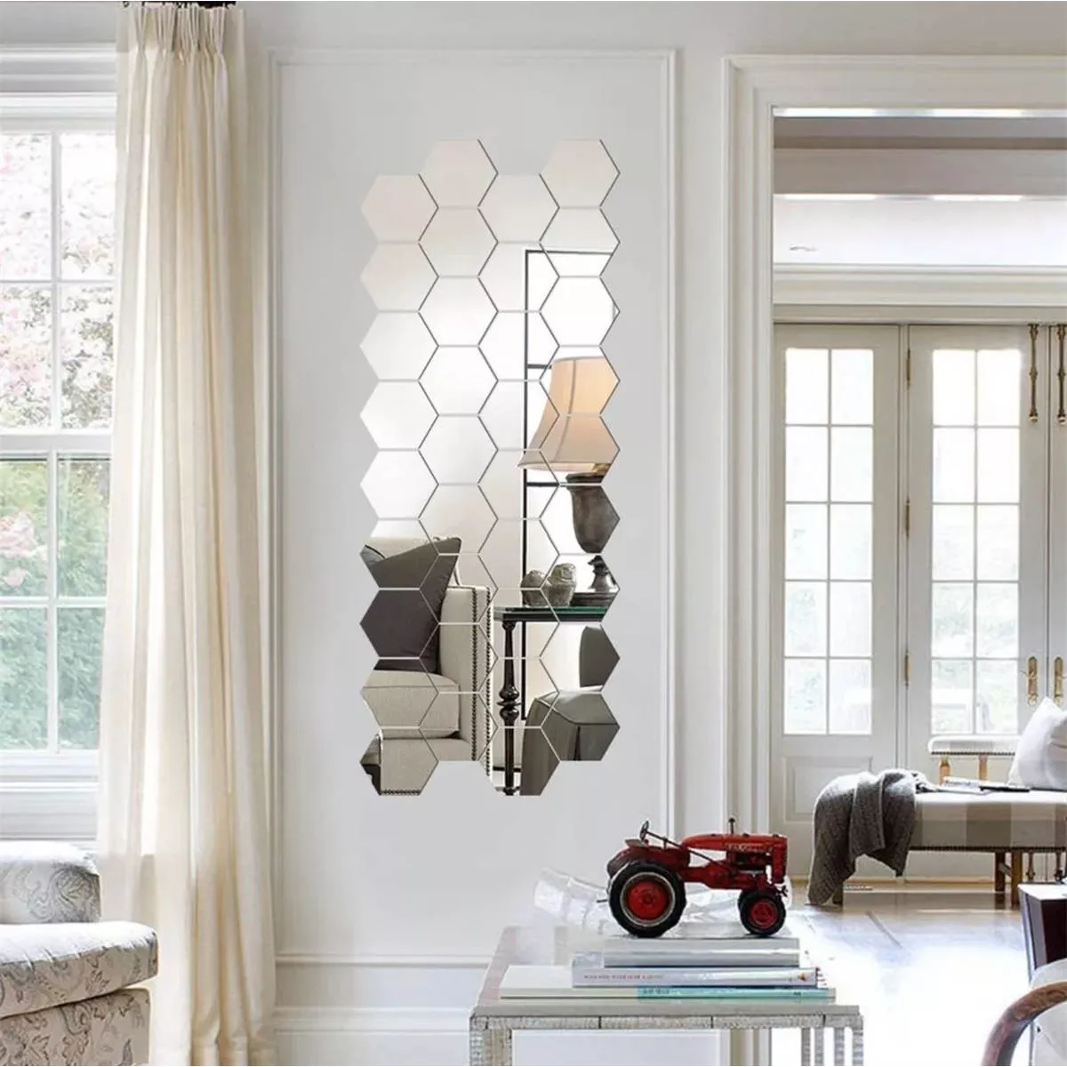 Set 24 Pcs Acrílicos Adhesivos De Espejo Decorativos Para Pared