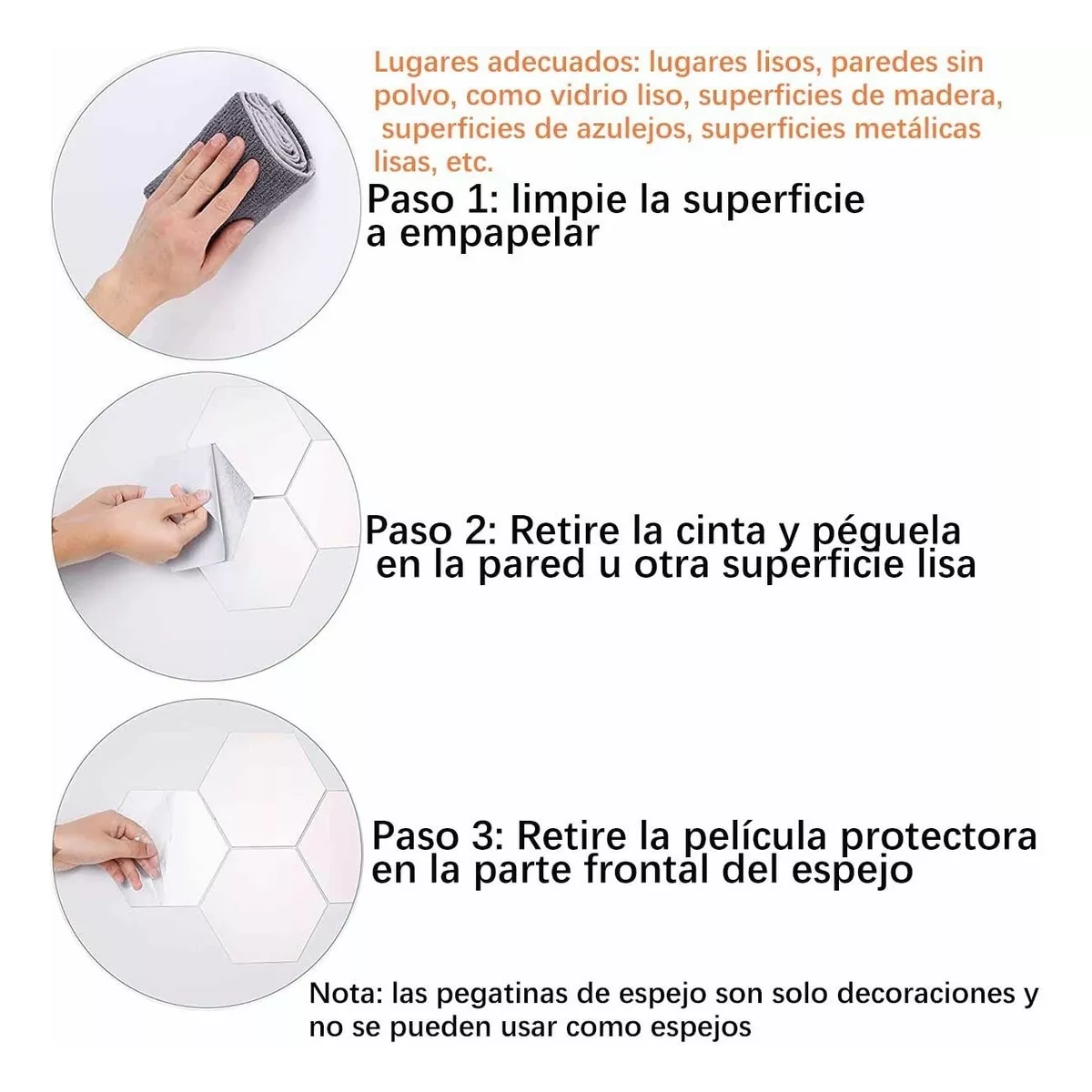 Set 24 Pcs Acrílicos Adhesivos De Espejo Decorativos Para Pared