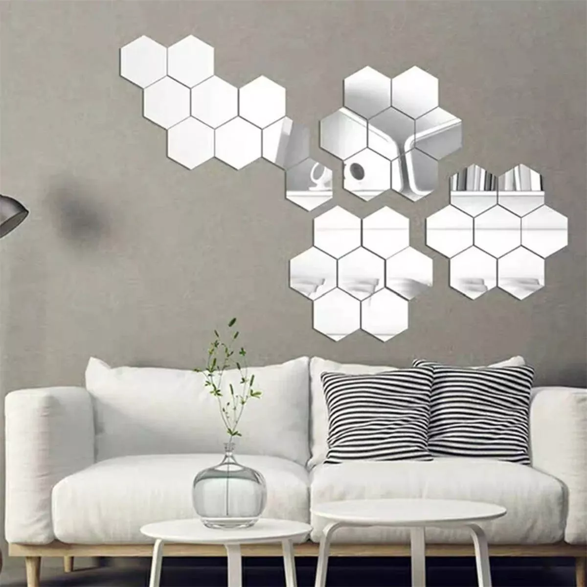 Set 24 Pcs Acrílicos Adhesivos De Espejo Decorativos Para Pared
