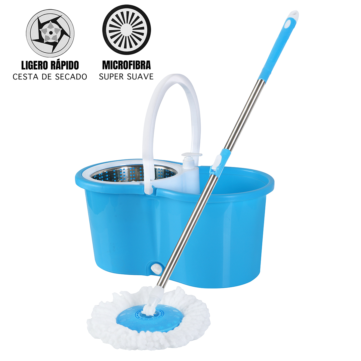 Trapeador Giratorio Spin Mop 360 Sistema De Limpieza, Azul 