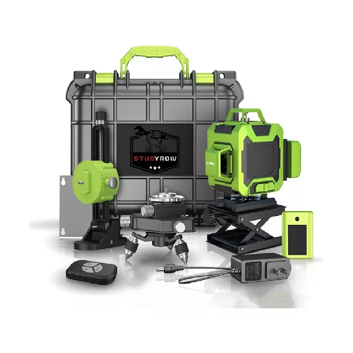 Nivel Laser Verde 4d 16 Líneas Autonivelante 2 Baterías Estuche