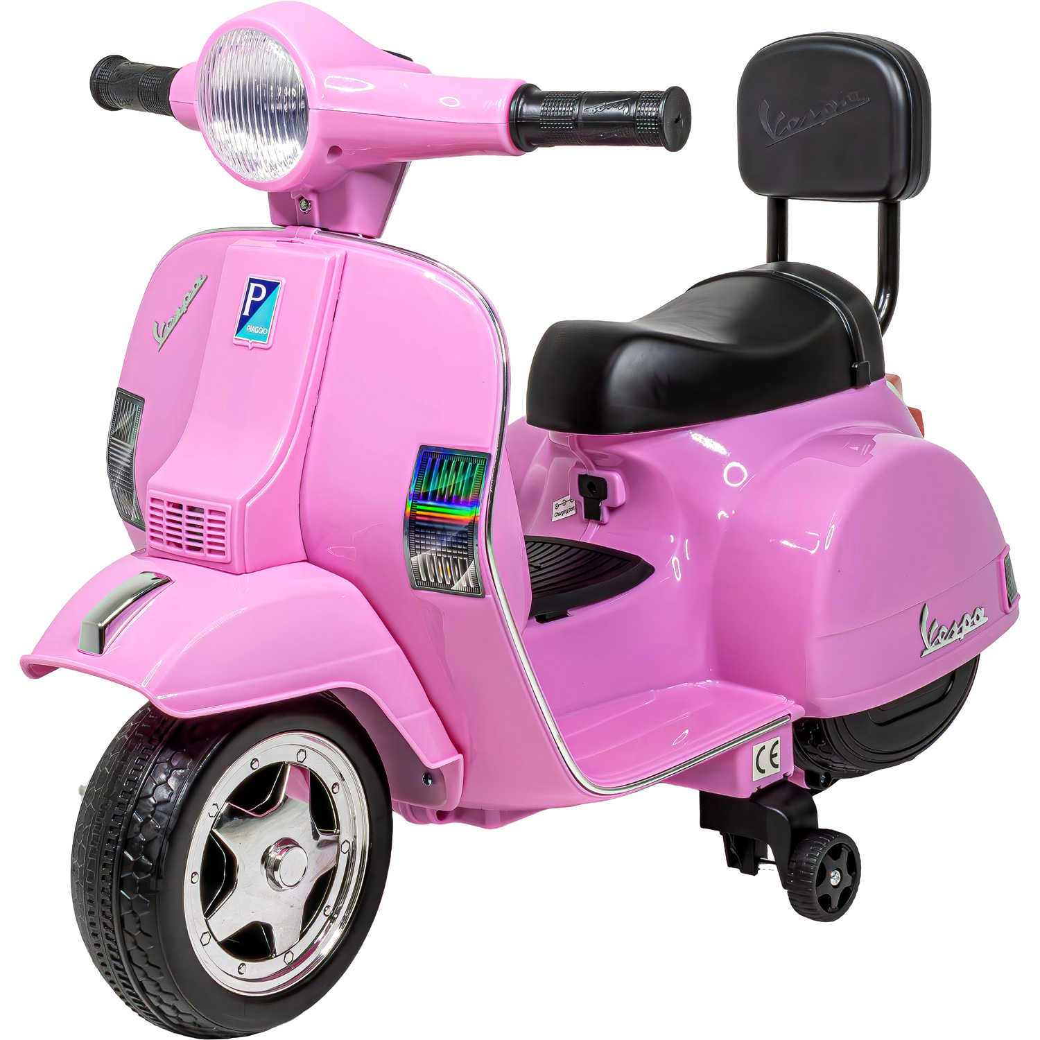 Moto Vespa Eléctrica Montable Niña Ajustable Clásica Rosa 6v