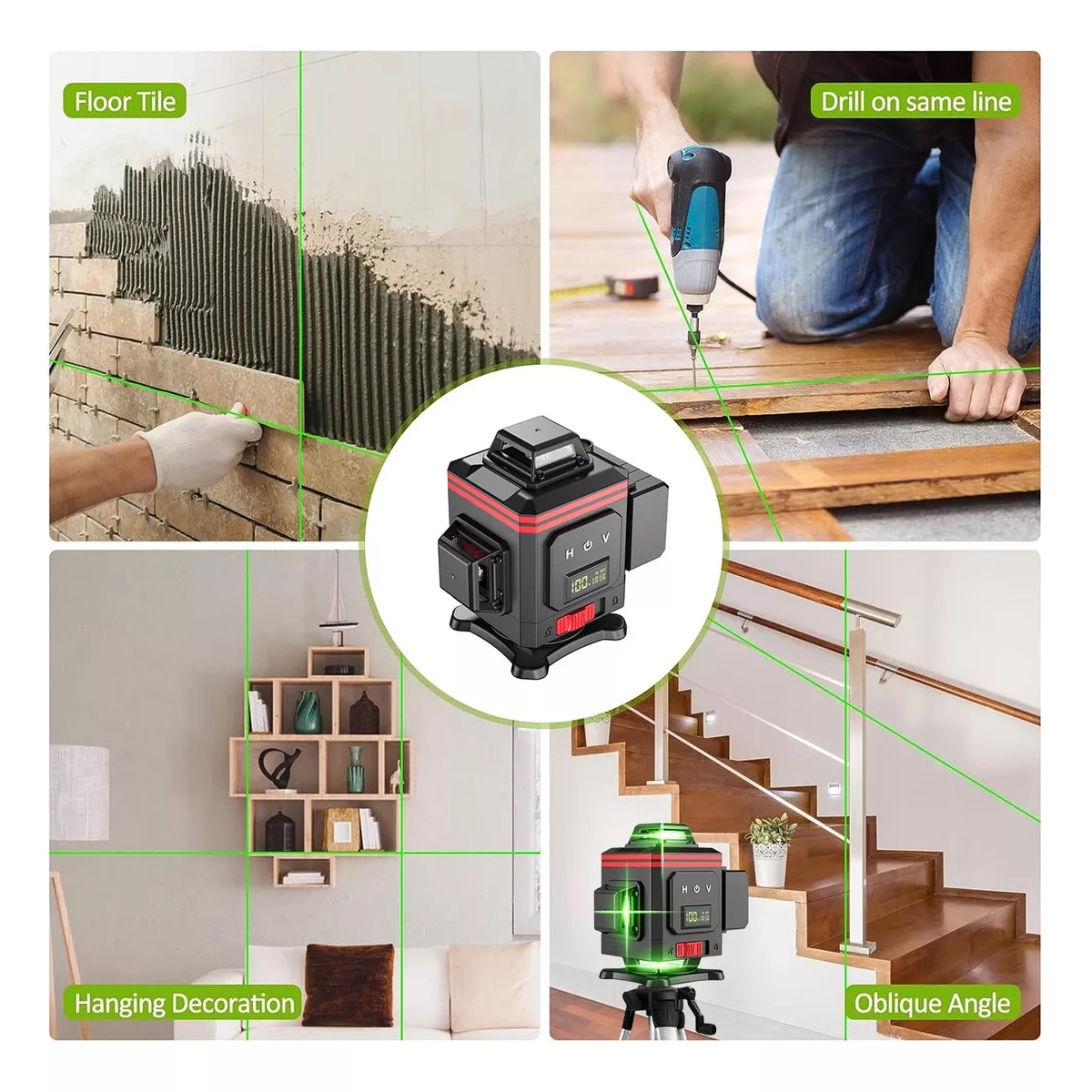 16 Líneas Niveles Laser 4d 3  Autonivelante Pantalla Digital Control Remoto