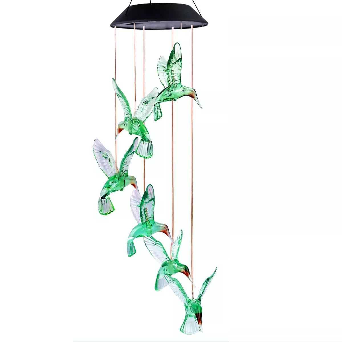 Colibríes Carillón Viento Solar Lámpara Led Exterior