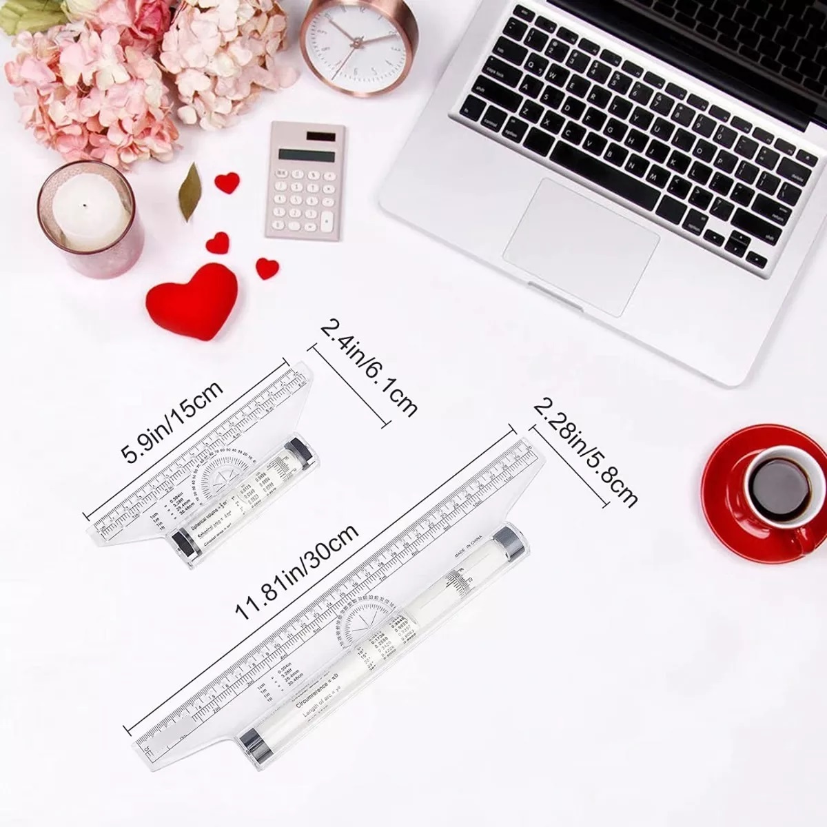 Multi Regla Rodante 30cm De Dibujo Rolling Roller Profesiona