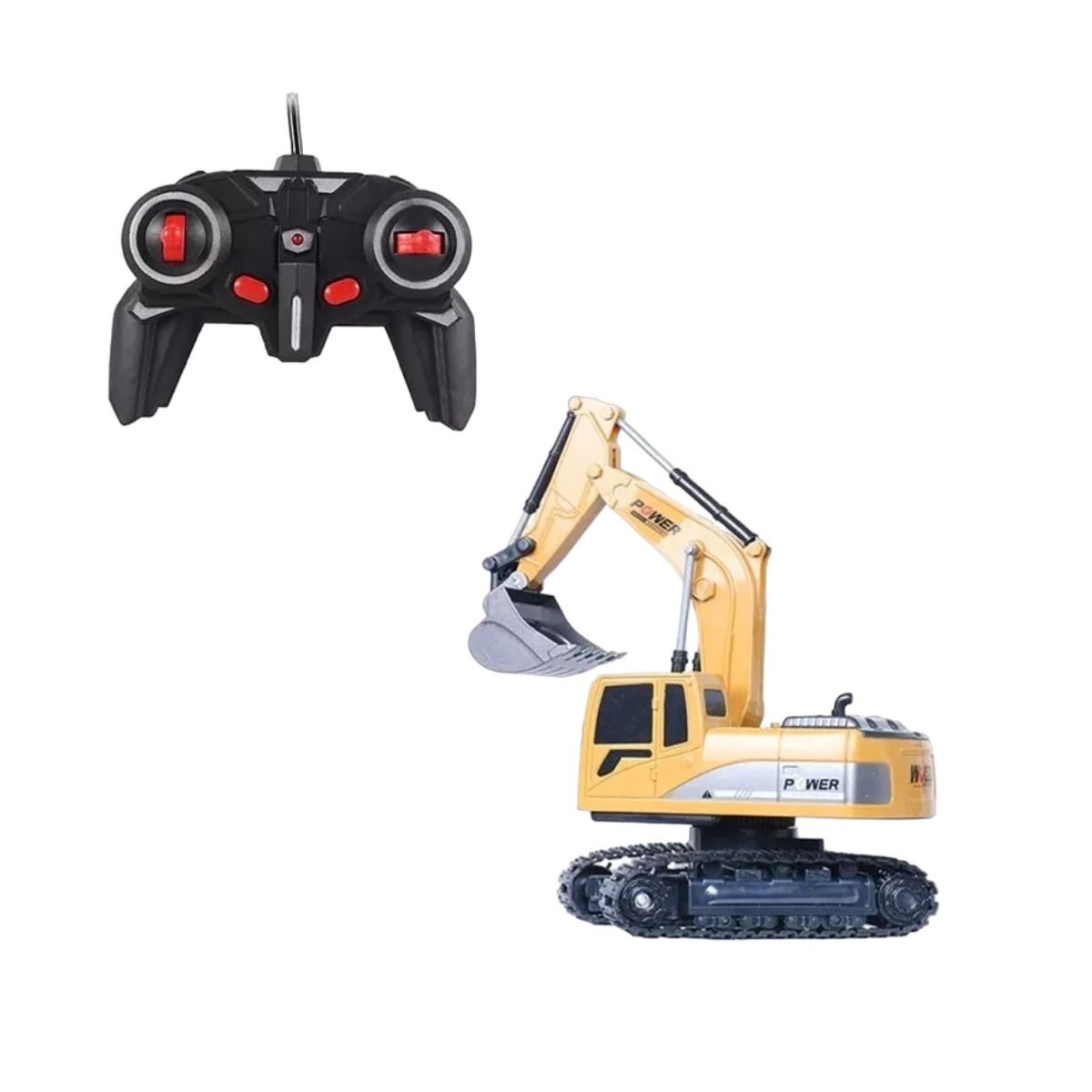 Juguete Excavadora Control Remoto 6 canal para niños, Amarillo/Negro
