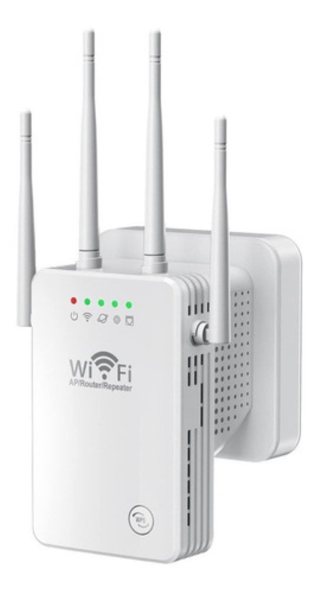 Amplificador Wifi Extensor Repetidor Señal De 4 Antena Blanco