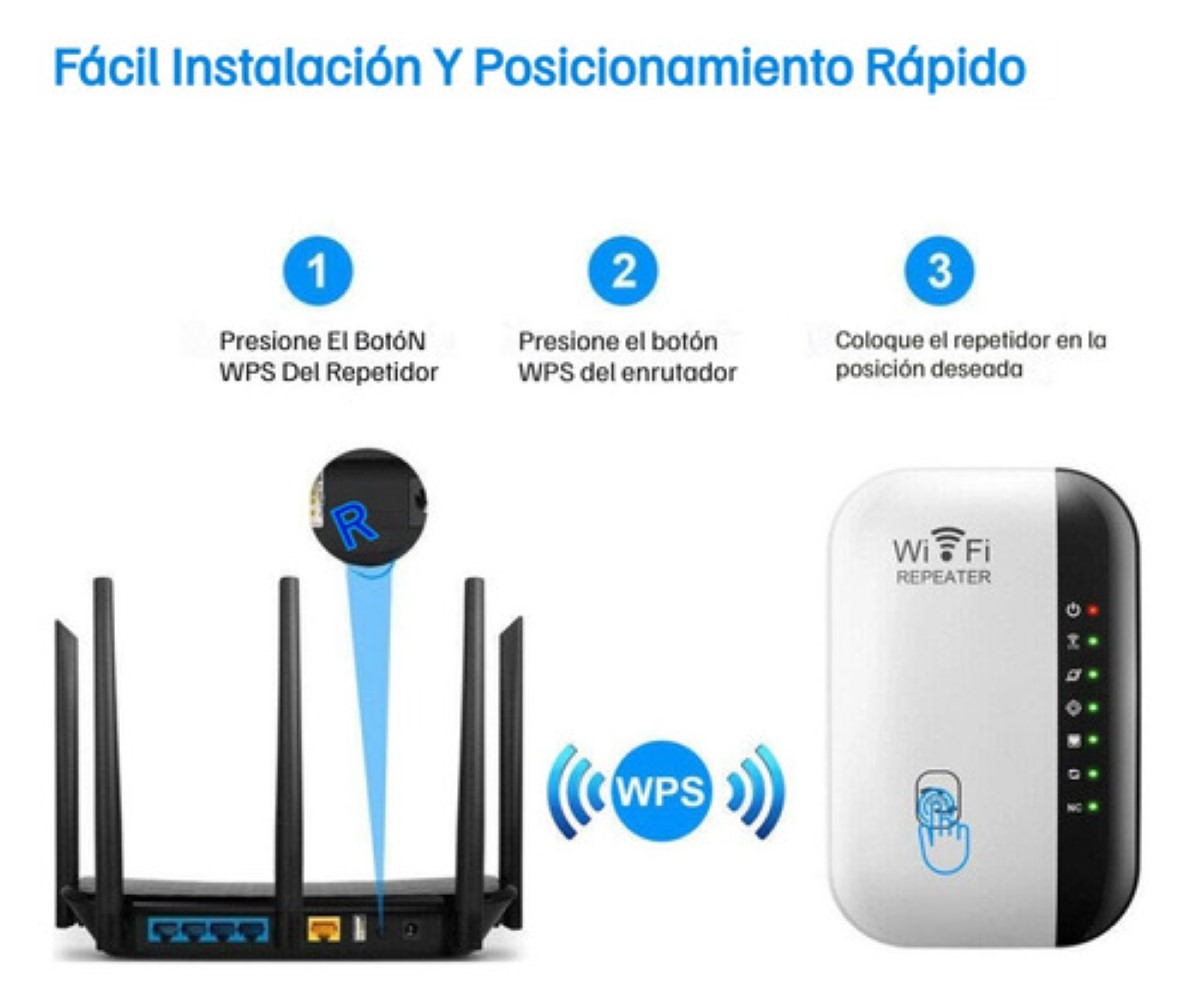 Repetidor Y Extendedor De Señal Wifi Wireless Señal Wifi Blanco/Negro