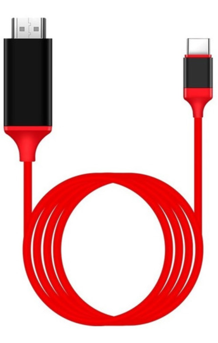 Cable 4k Usb C A Hdmi Adaptador Usb C 2 m Para Oficina En Casa, Rojo