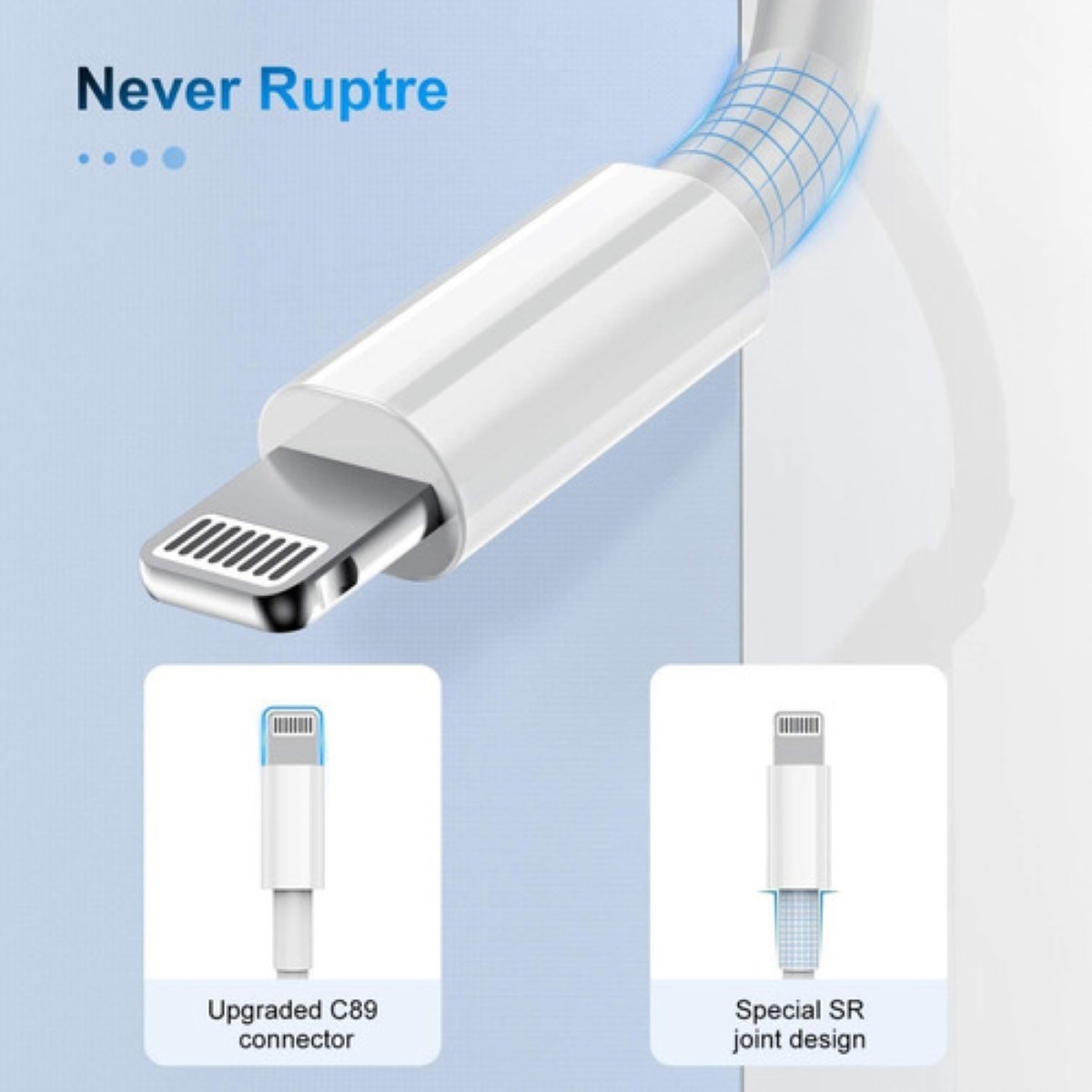 Cable De Cargador Usb Para iPhone 11 12 13 14 Se iPad Blanco