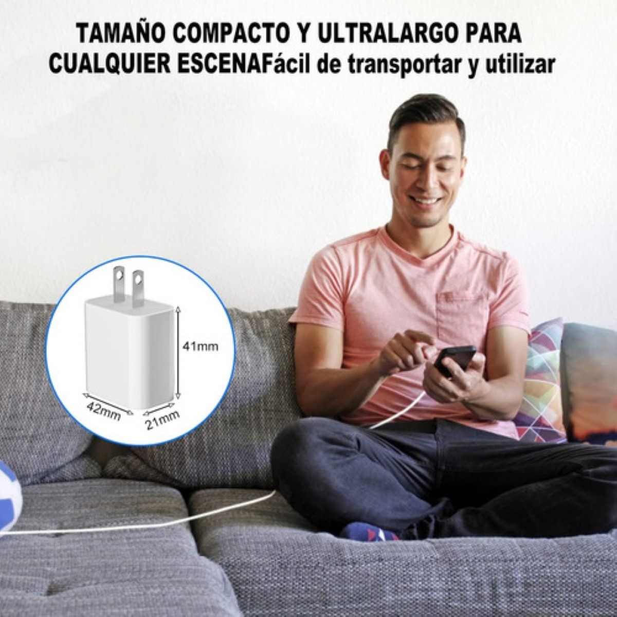 Cargador Tipo C 20w Carga Rápida Para iPhone 14 13 12 11 Blanco