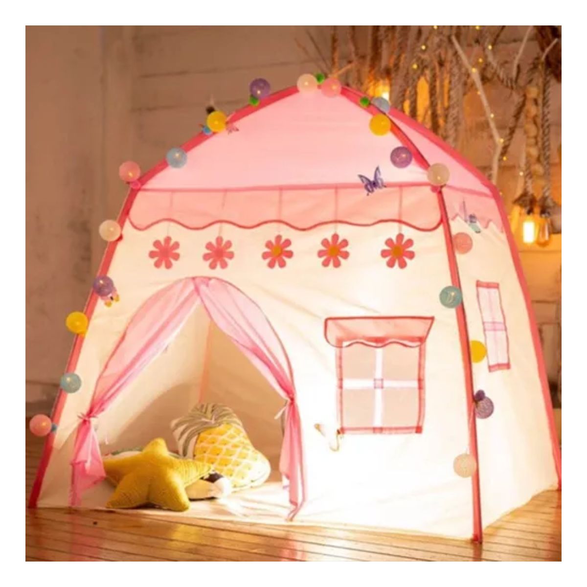 Castillo Casita Carpa Princesa De Niños Interior Y Exterior, Rosa