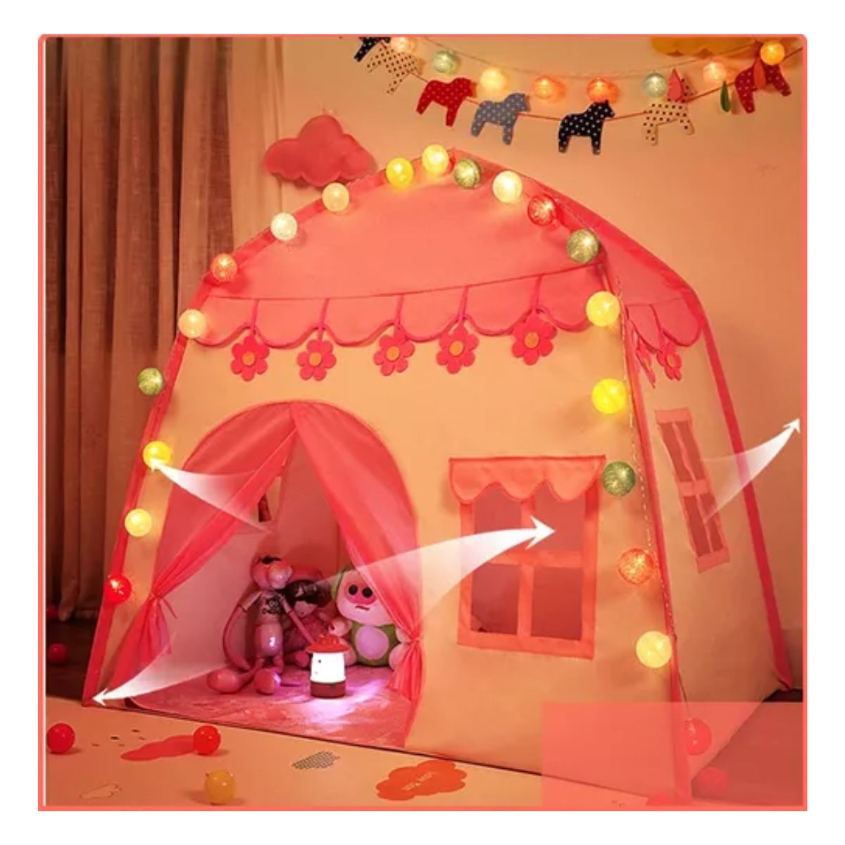 Castillo Casita Carpa Princesa De Niños Interior Y Exterior, Rosa