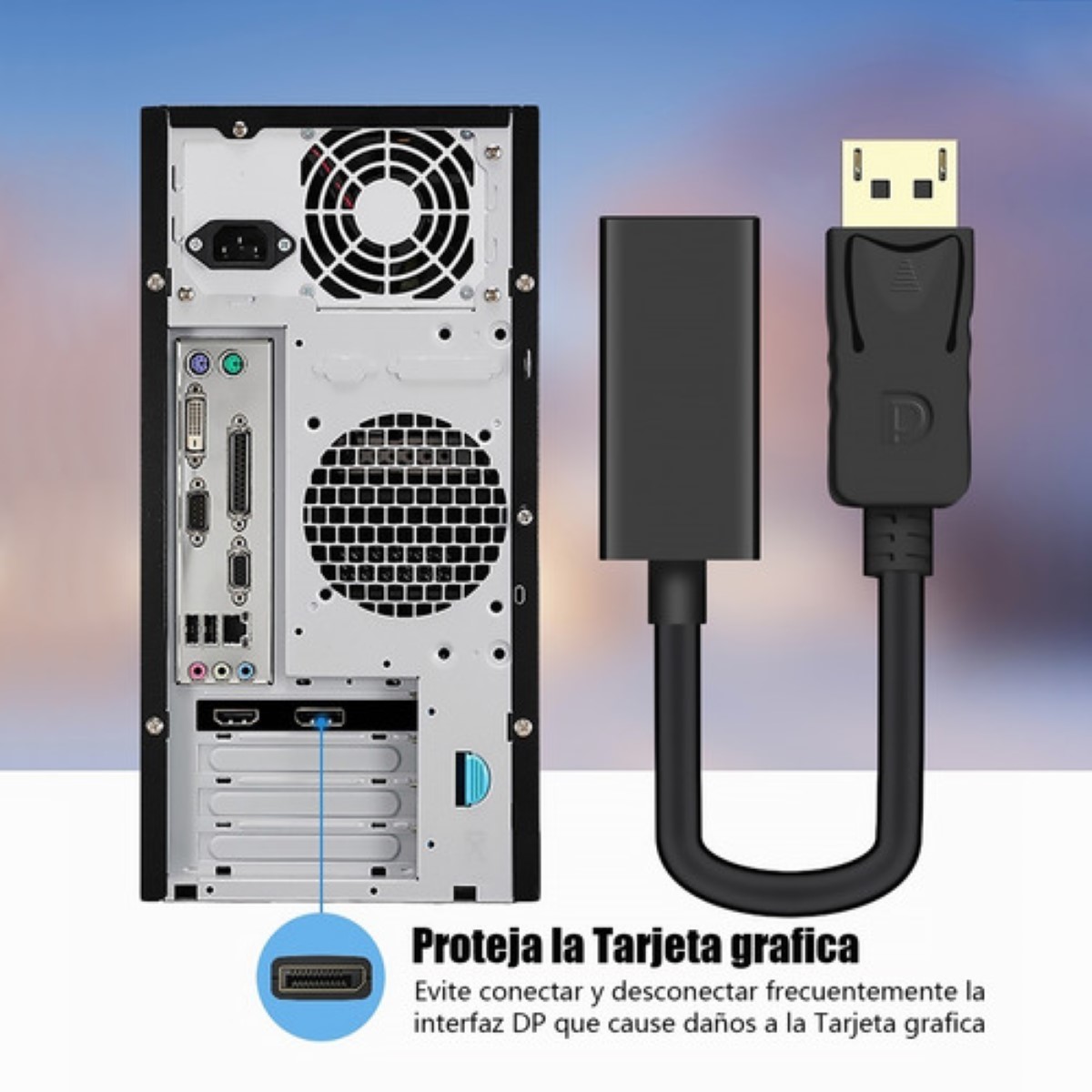 Adaptador Convertidor Display Port A Hdmi 4k Fullhd Dp Negro