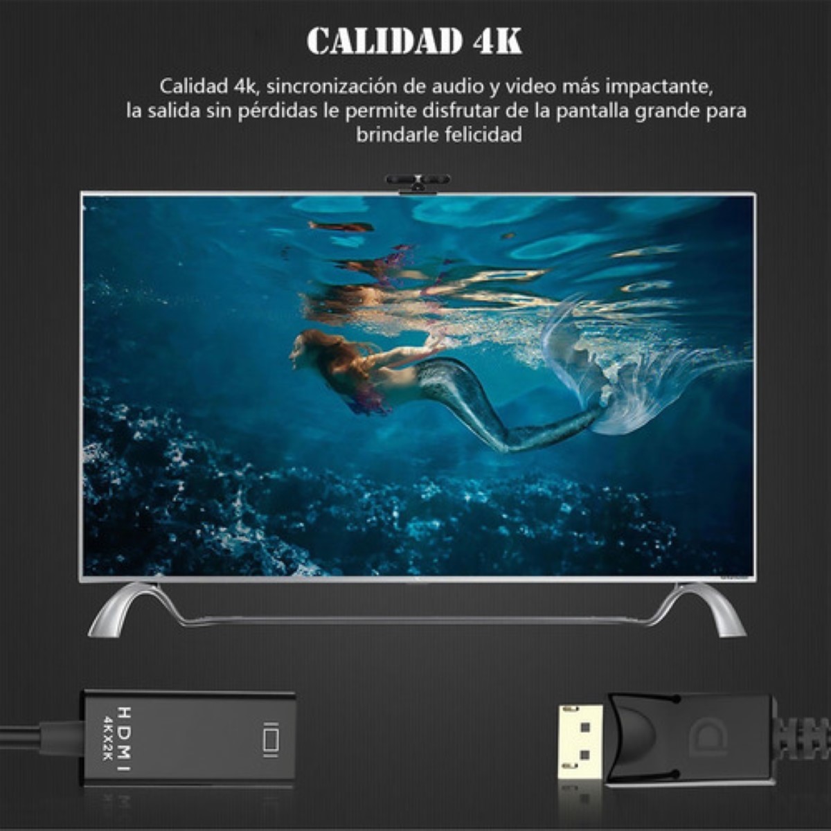 Adaptador Convertidor Display Port A Hdmi 4k Fullhd Dp Negro