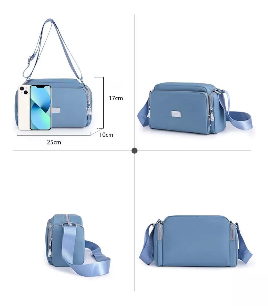 Bolsa Bandolera Mujer Moda Dama Crossbody Gran Capacidad color CELESTE