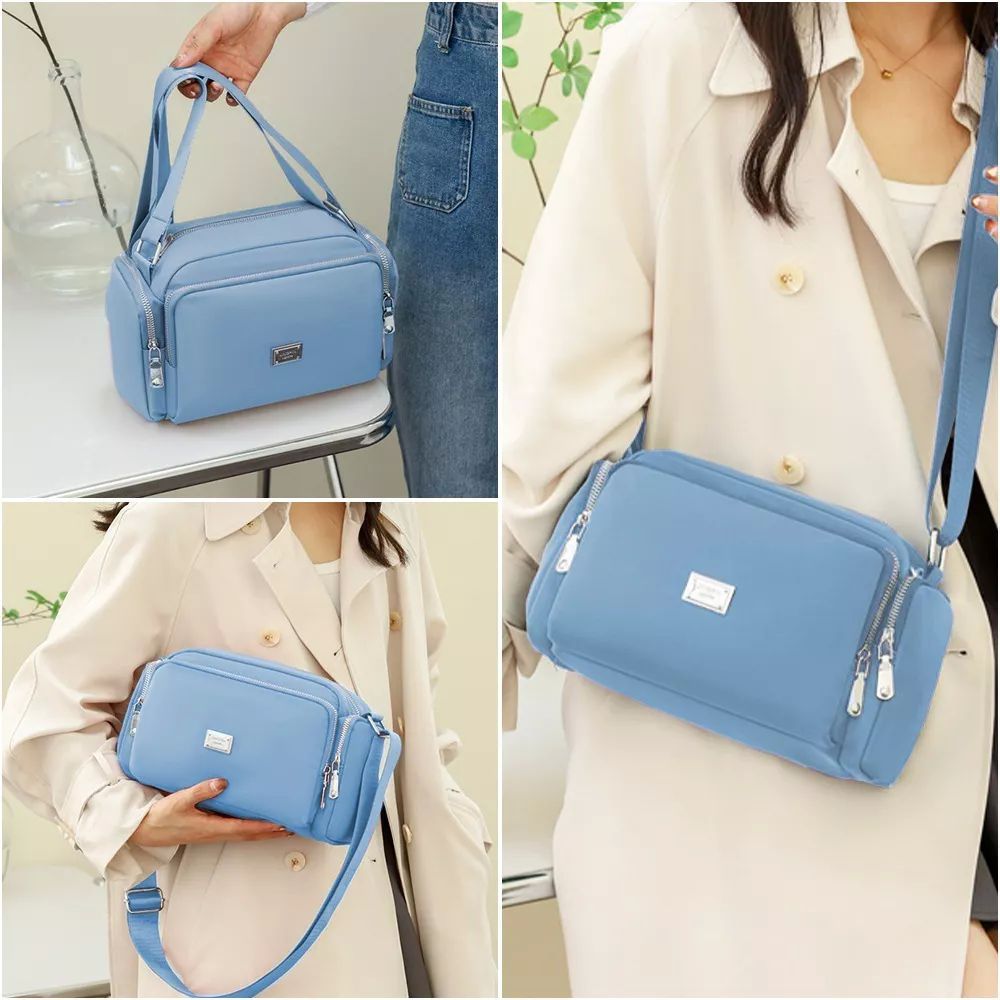 Bolsa Bandolera Mujer Moda Dama Crossbody Gran Capacidad color CELESTE