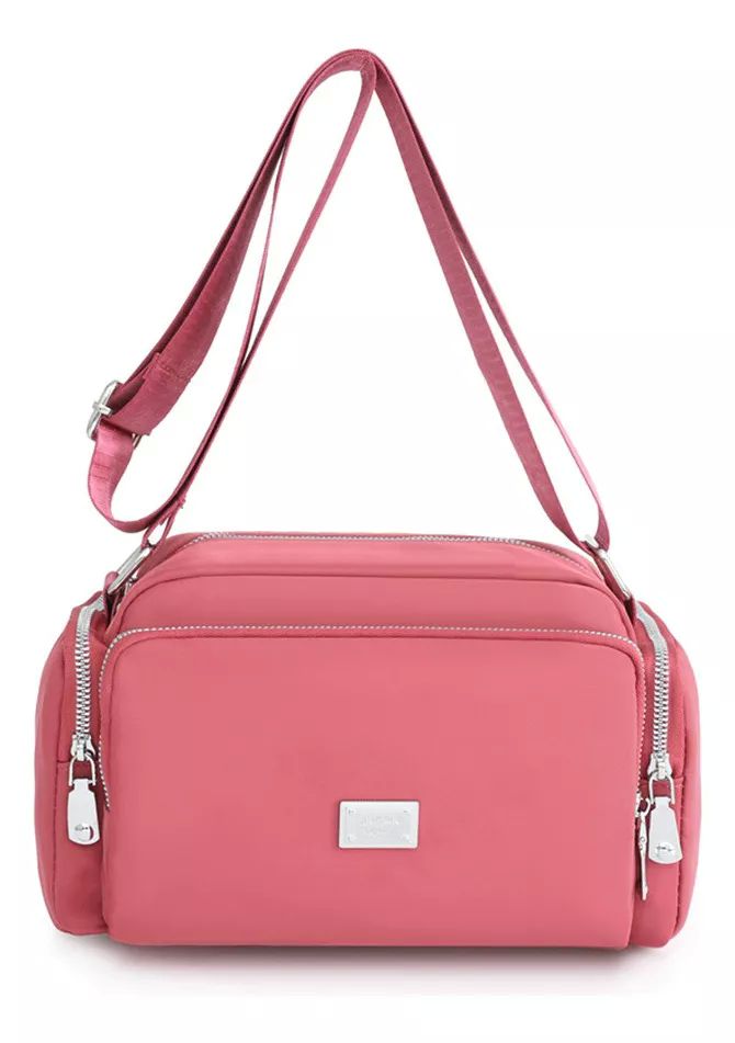 Bolsa Bandolera Mujer Moda Dama Crossbody Gran Capacidad color ROSA OSCURO.