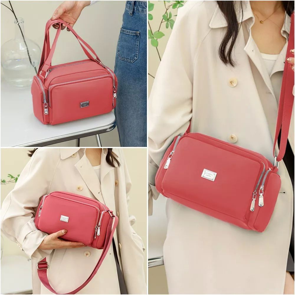 Bolsa Bandolera Mujer Moda Dama Crossbody Gran Capacidad color ROSA OSCURO.