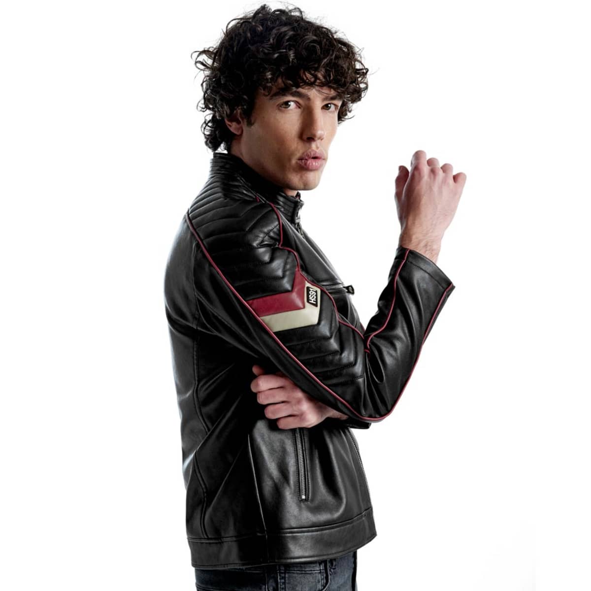 Chamarra de moda para hombre, imitación piel mod. 1025119