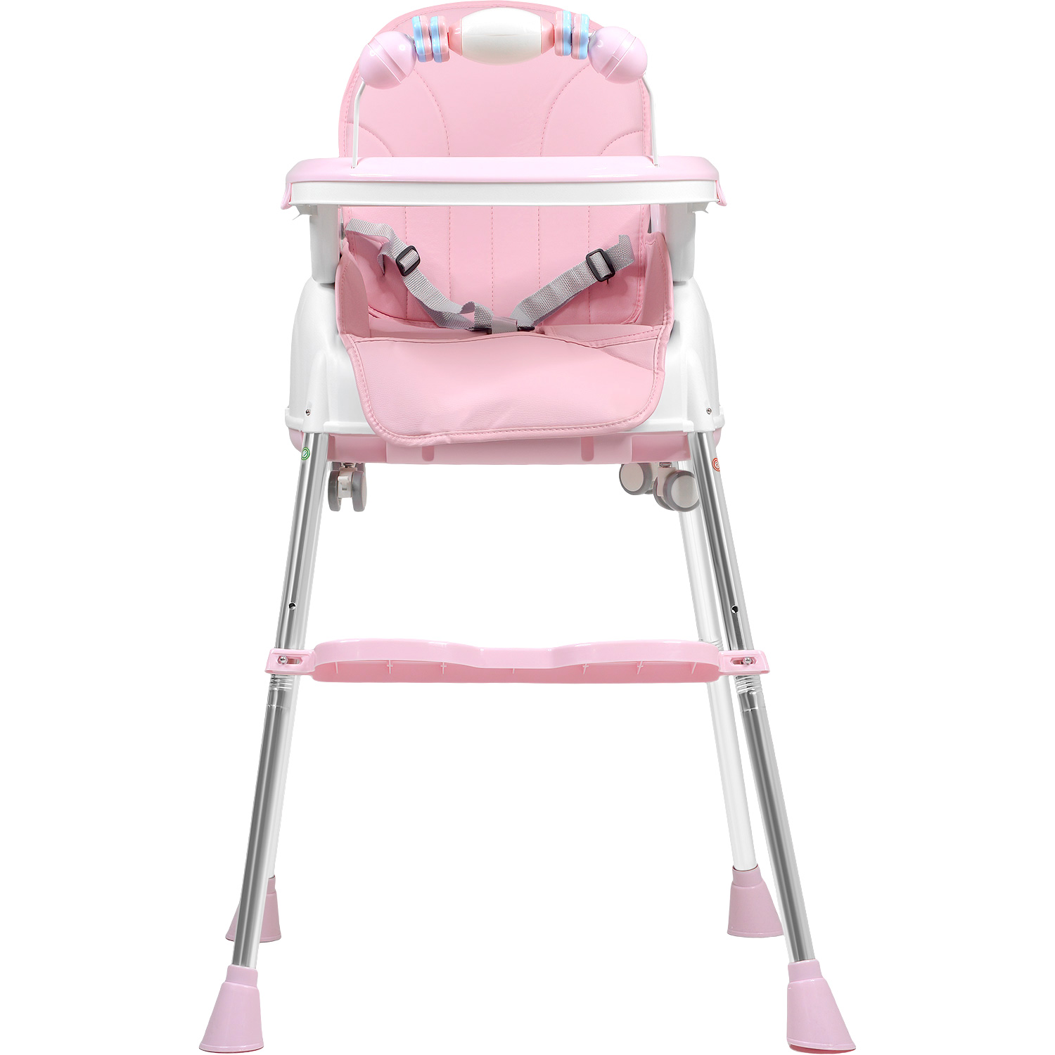 Silla Alta Periquera 4 En 1  Bebe Ajustable Comer Rosa