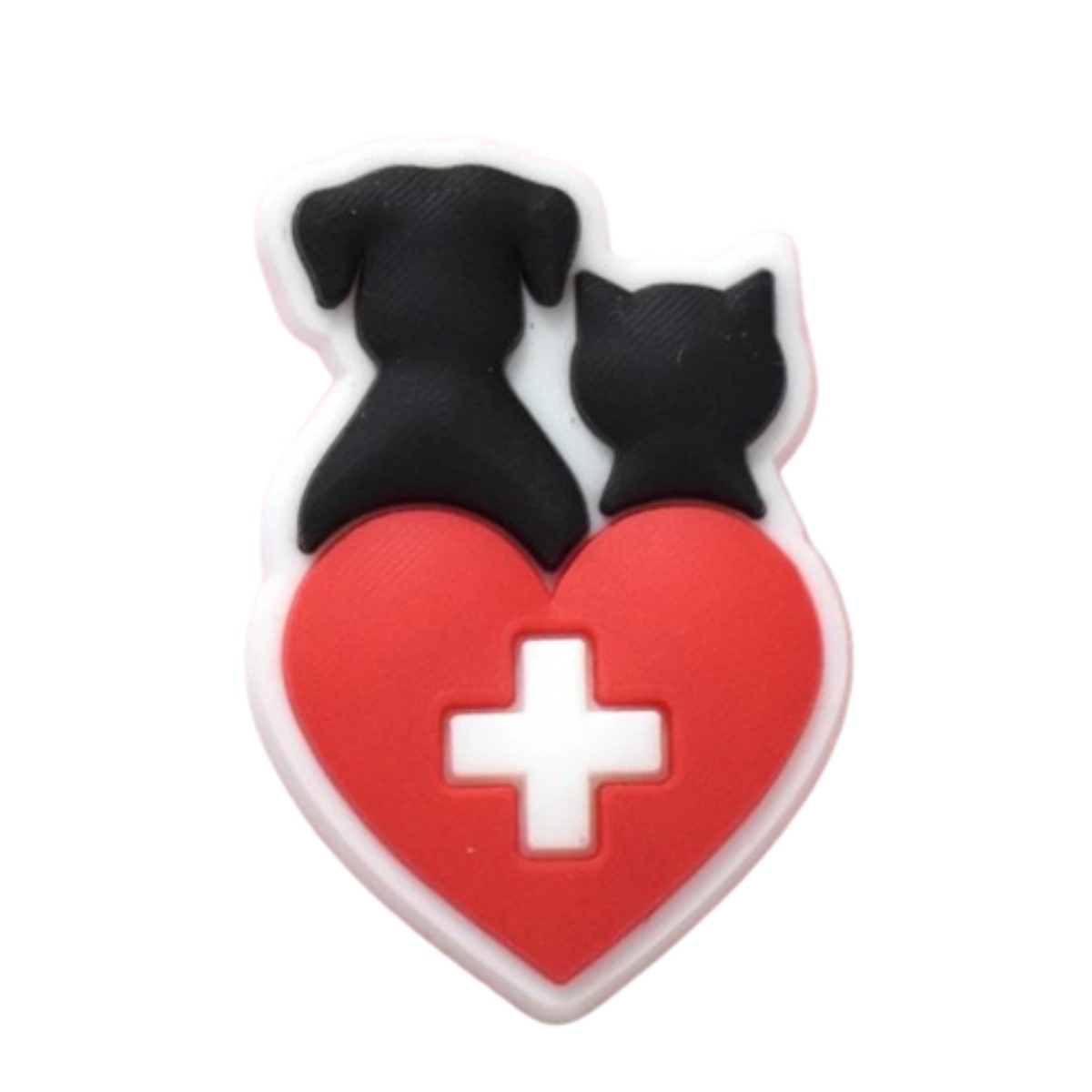 Pines Broche mochila corazon medico animal esmaltado solapa rojo negro veterinario ropa