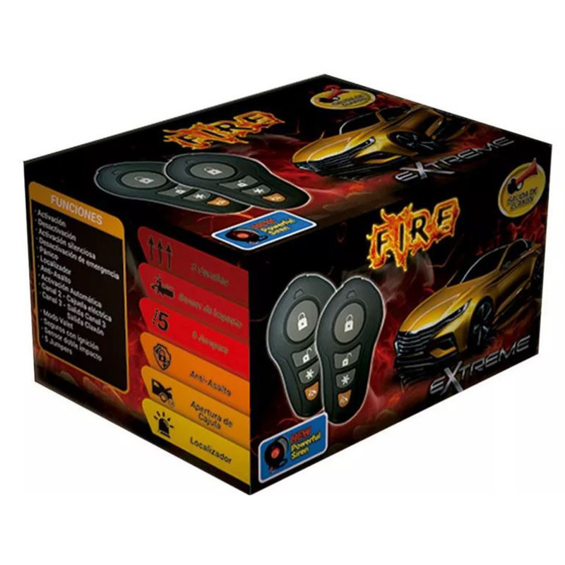 Alarma Auto Extreme Fire Carros Combo Con 2 Actuadores.