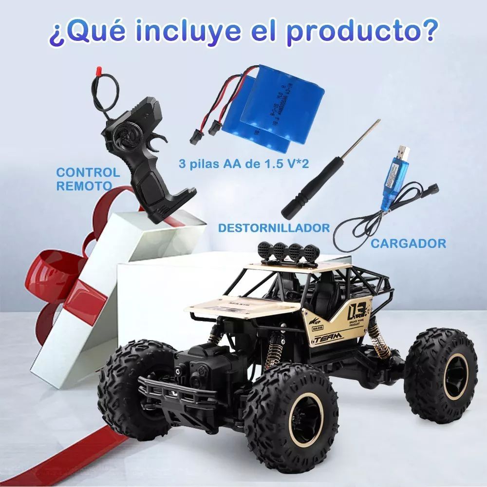 Juguete Carros Control Remoto Escalada 4x4 29cm + 2 Baterías