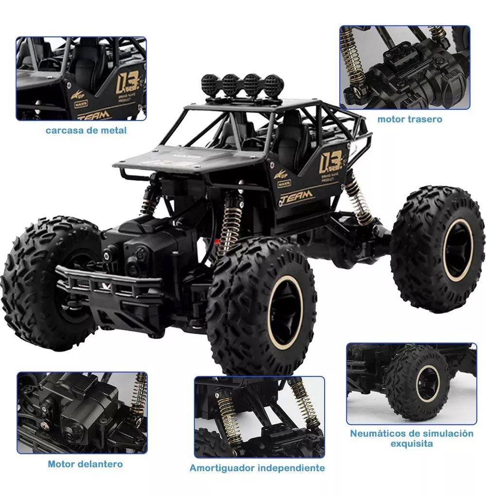 Juguete Carros Control Remoto Escalada 4x4 29cm + 2 Baterías