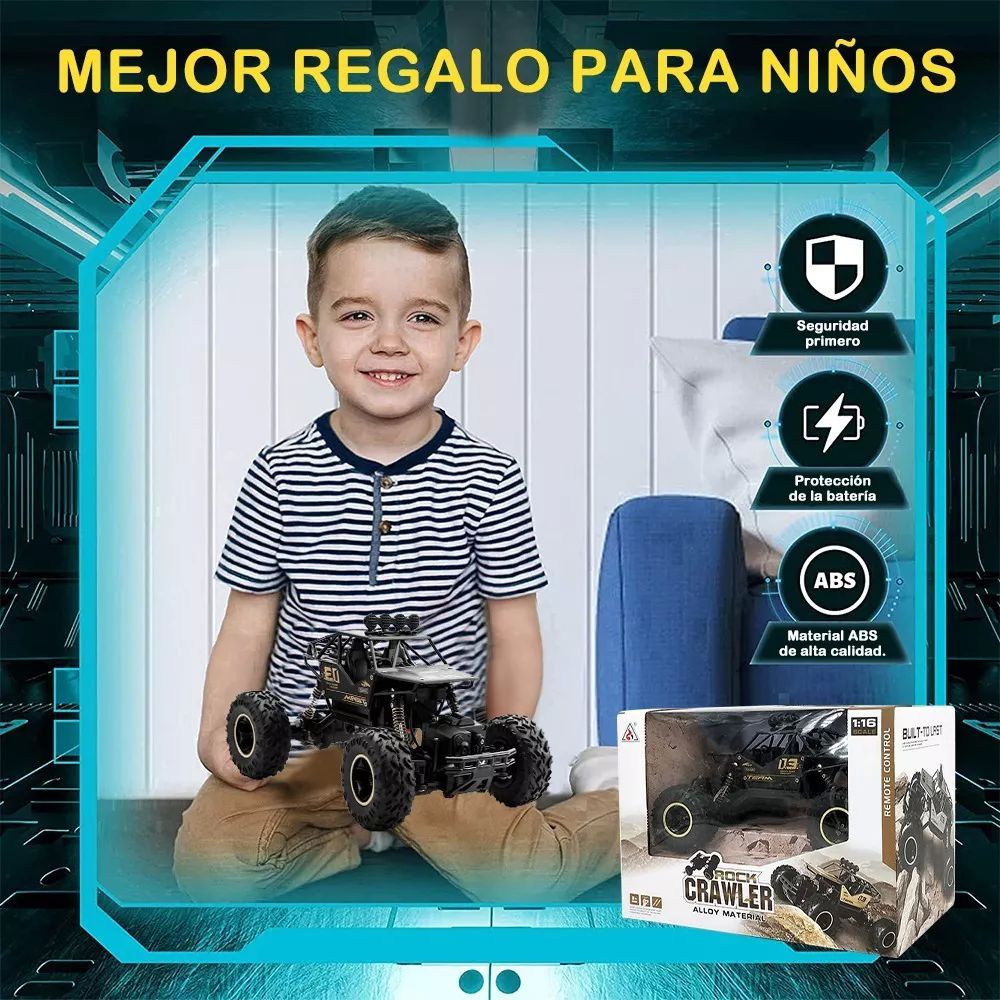 Juguete Carros Control Remoto Escalada 4x4 29cm + 2 Baterías