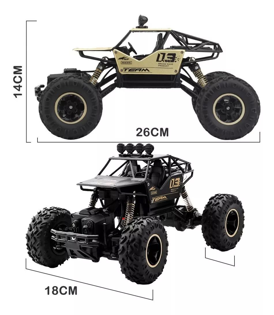 Juguete Carros Control Remoto Escalada 4x4 29cm + 2 Baterías