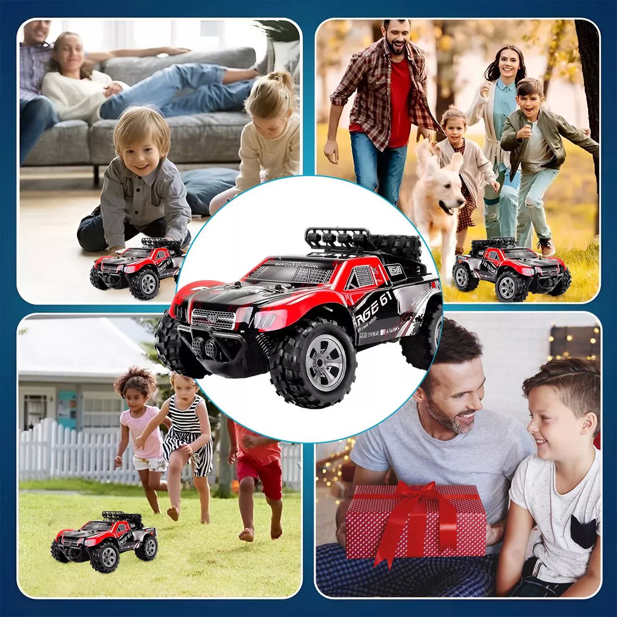 Juguetes De Carro Control Remoto Todo Terreno 1:18+2baterías