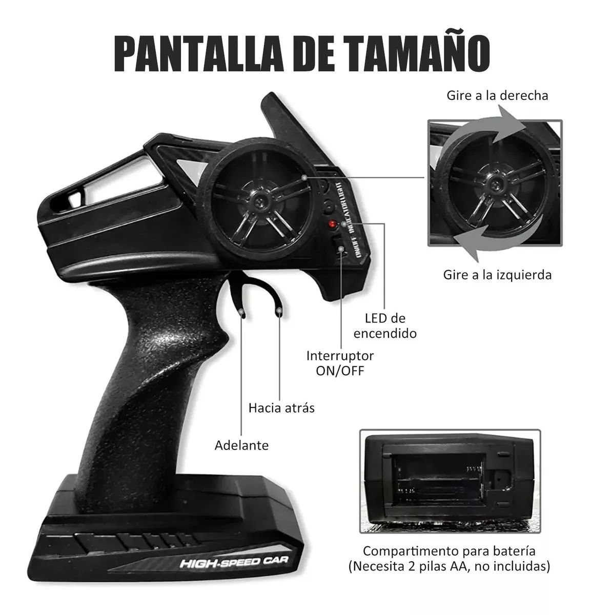 Juguetes De Carro Control Remoto Todo Terreno 1:18+2baterías