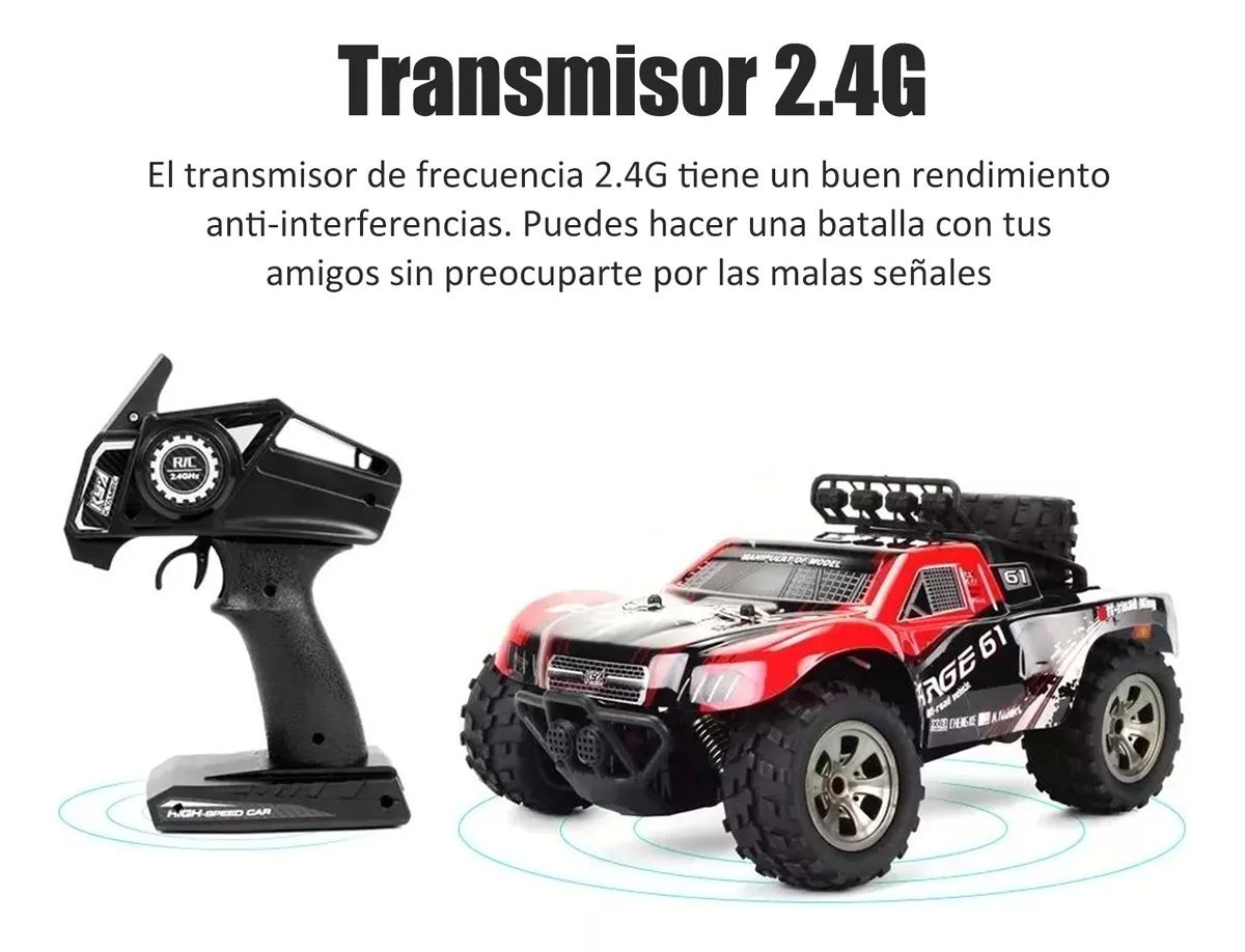 Juguetes De Carro Control Remoto Todo Terreno 1:18+2baterías