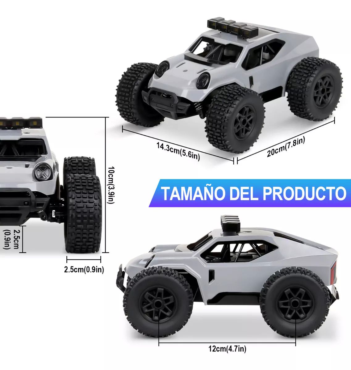 Todo Terreno Juguete Carros Control Remoto Diy Con Led Luces