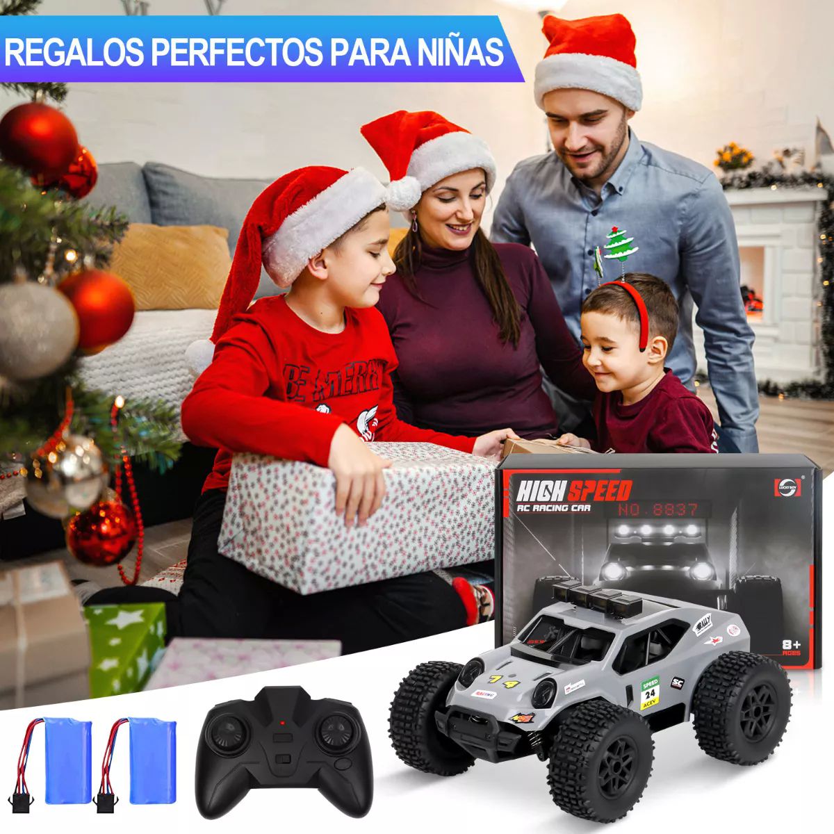 Todo Terreno Juguete Carros Control Remoto Diy Con Led Luces