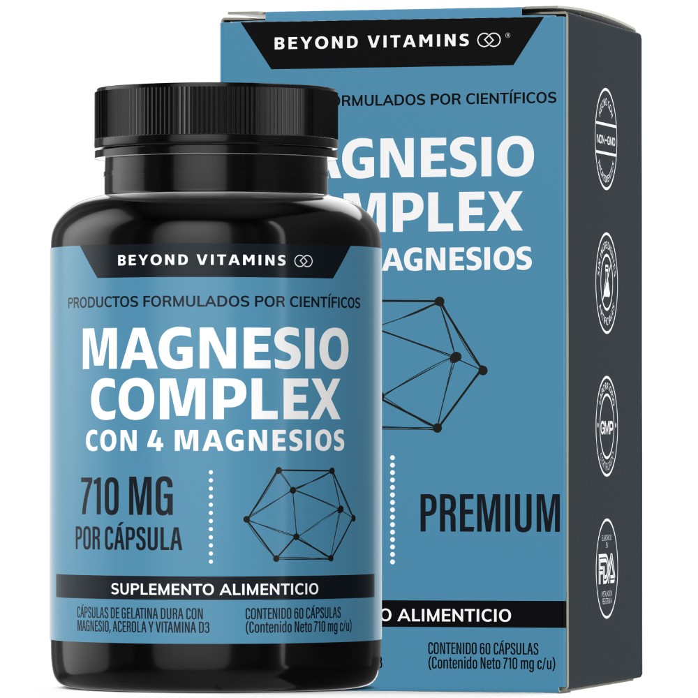 Suplemento Alimenticio Magnesio Complex - 710 mg Sin Rellenos - 60 cápsulas