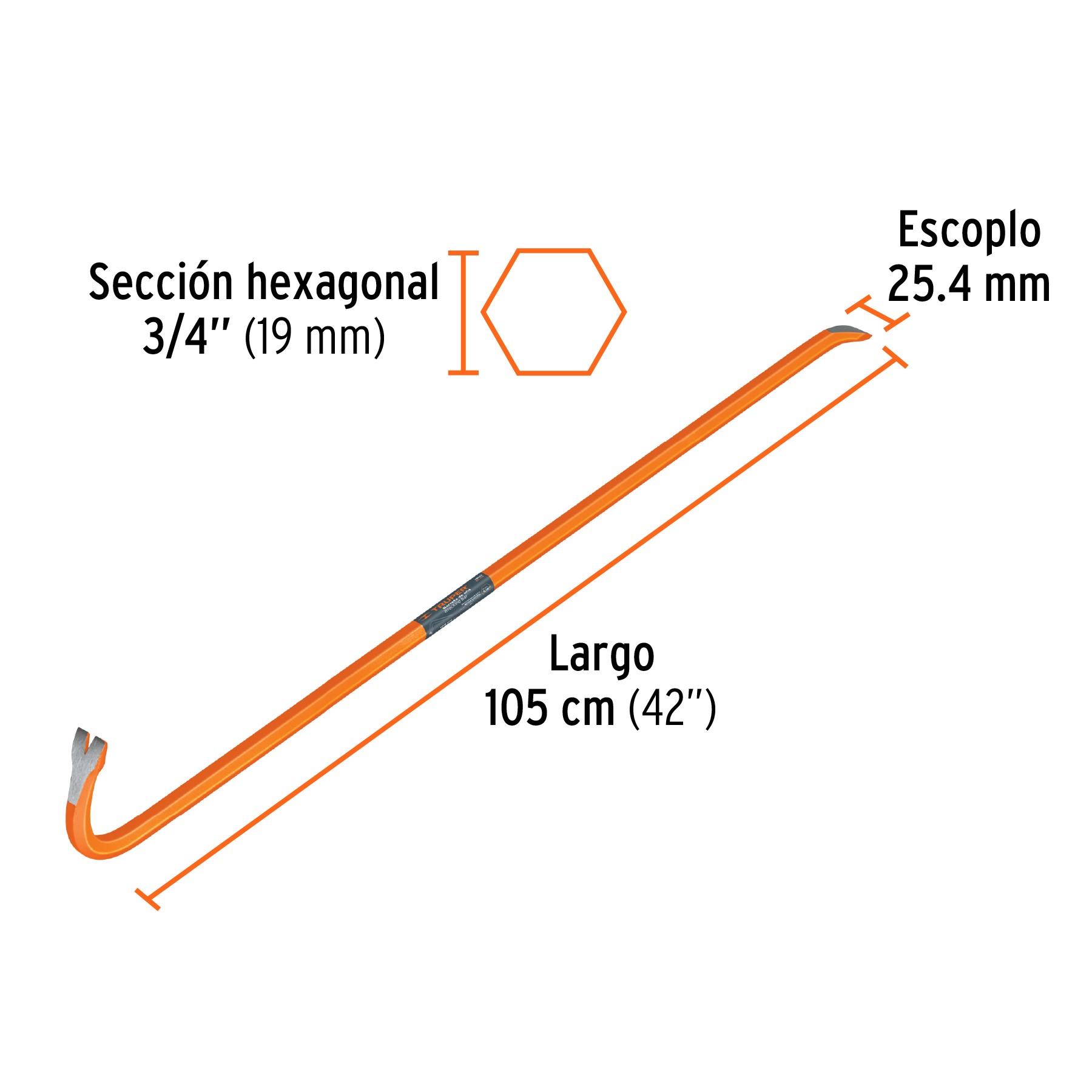 BARRETA DE UÑA DE 3/4" X 105 CM, TRUPER 19633