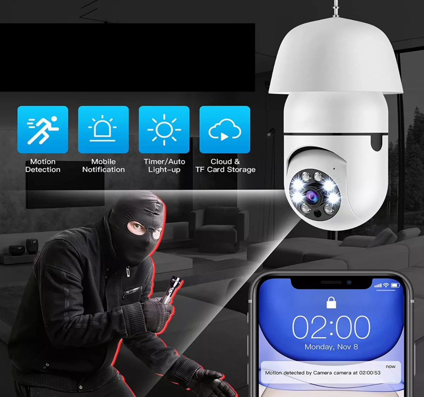 Cámara De Seguridad Wifi Exterior Hd 1080p Alarma/remota Ip